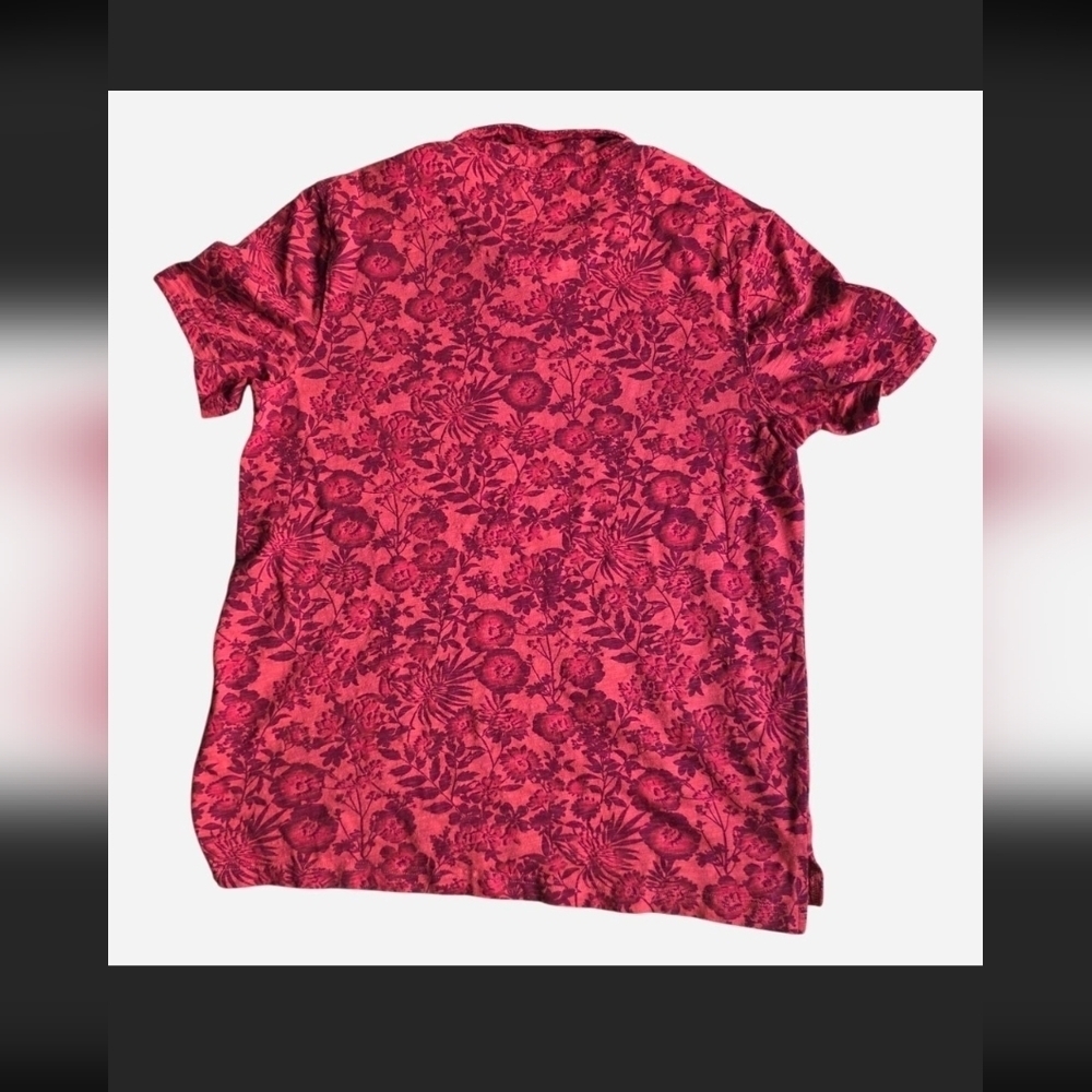 Sun + Stone Red Floral Polo Shirt - Picture 2 of 3